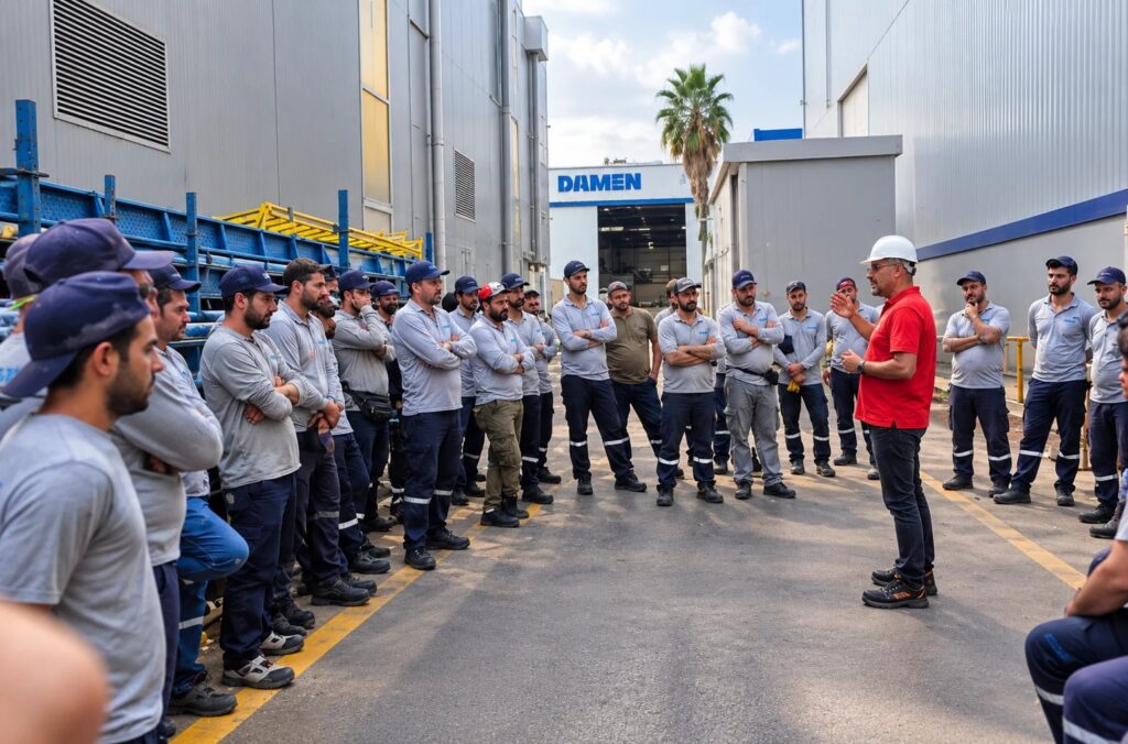 Gemba-Partner-Berater direkt in einem betrieblichen Produktionsbereich