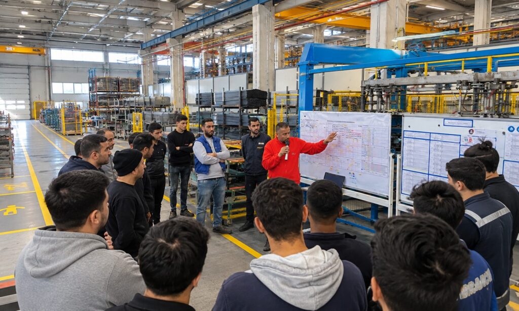 A3 Problemlösungscoaching mit einem Team am Gemba
